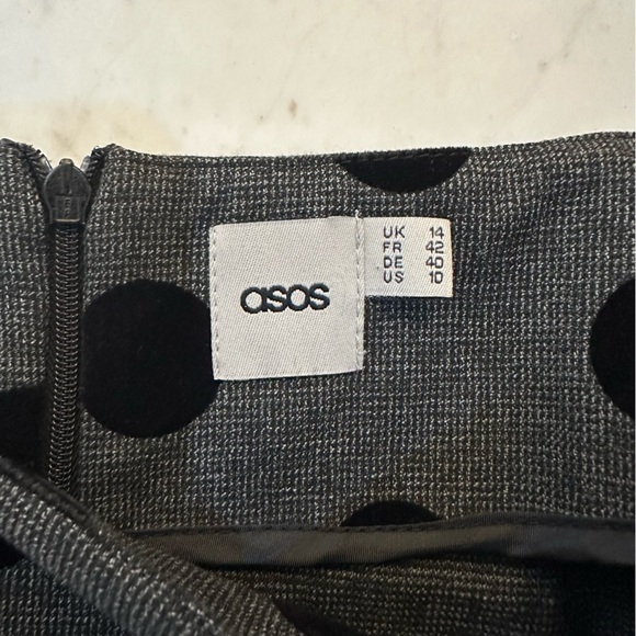 🌟3/$20🌟 ASOS polka dot black and gray pencil midi skirt. Size 10 - Picture 3 of 6